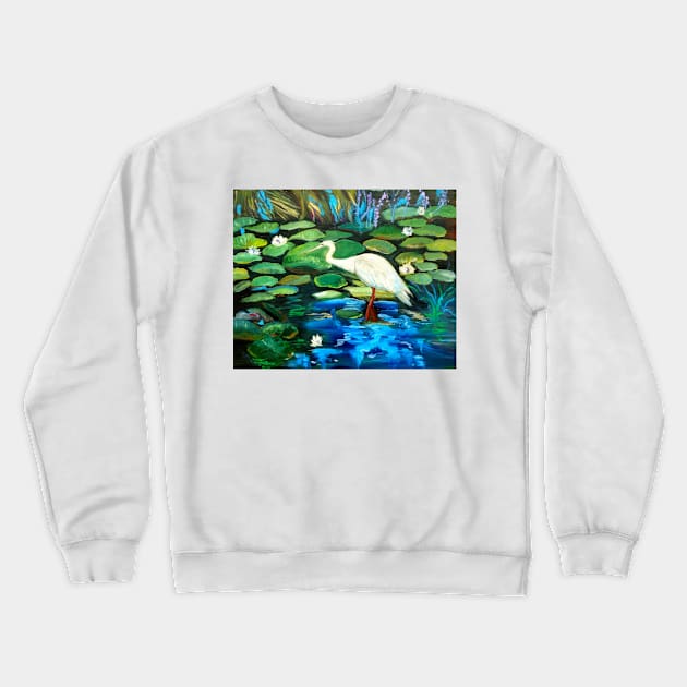 Snowy Egret Crewneck Sweatshirt by jennyleeandjim